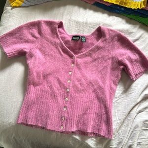 Pink/lavender Angora sweater size Large
